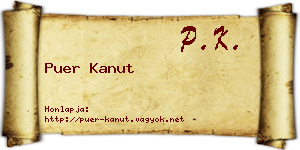 Puer Kanut névjegykártya
